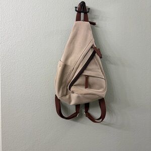 Antik Kraft Cream and Brown Sling Backpack
